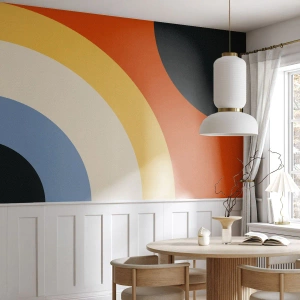 Fotomurali Standard Eco - Composizione geometrica astratta in stile retrò - 100x70cm - Verso di se - Decorazione murale moderna per soggiorno e camera da letto ARTTOR