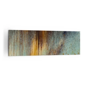 Quadro su tela - Stampe su Tela - Una composizione astratta di colori nelle tonalità dell'oro, del marrone e del blu. - 160x50cm - Composizione cromatica non casuale - Decorazione murale moderna per soggiorno e camera da letto ARTTOR