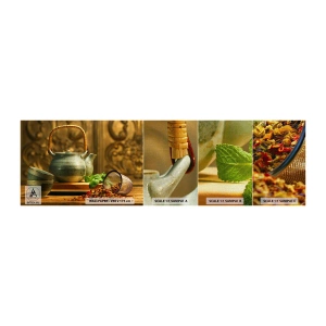 Campione di Fotomurale Premium Canvas - Trattato sul tè - Gastronomia, Tè, Erbe secche - 100x30 cm