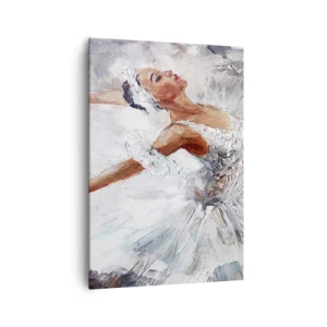 Quadro su tela - Stampe su Tela - Una ballerina in abito bianco che balla - 70x100cm - Delicata e leggera come il tulle - Decorazione murale moderna per soggiorno e camera da letto ARTTOR