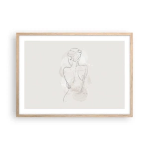 Poster in cornice rovere chiaro - Come uno strumento delicato - 70x50 cm