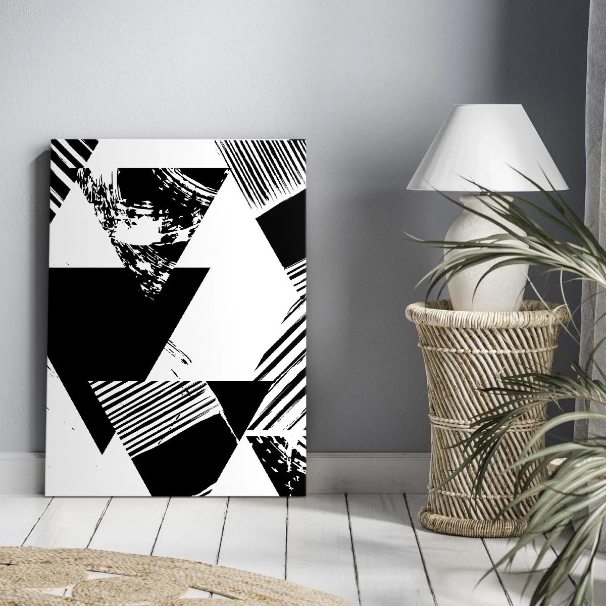 Quadro su tela - Stampe su Tela - Pioggia di triangoli - 65x120 cm