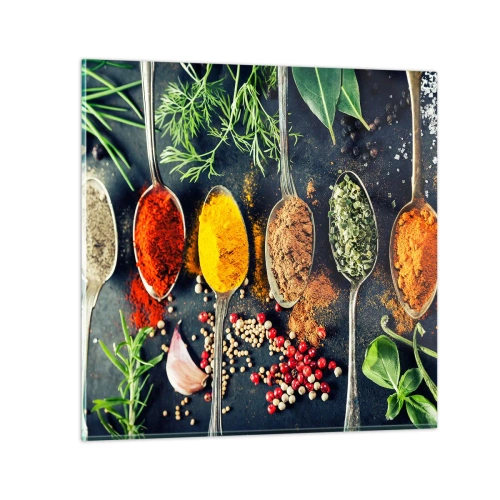 Quadro su vetro - Magie gastronomiche - 30x30 cm