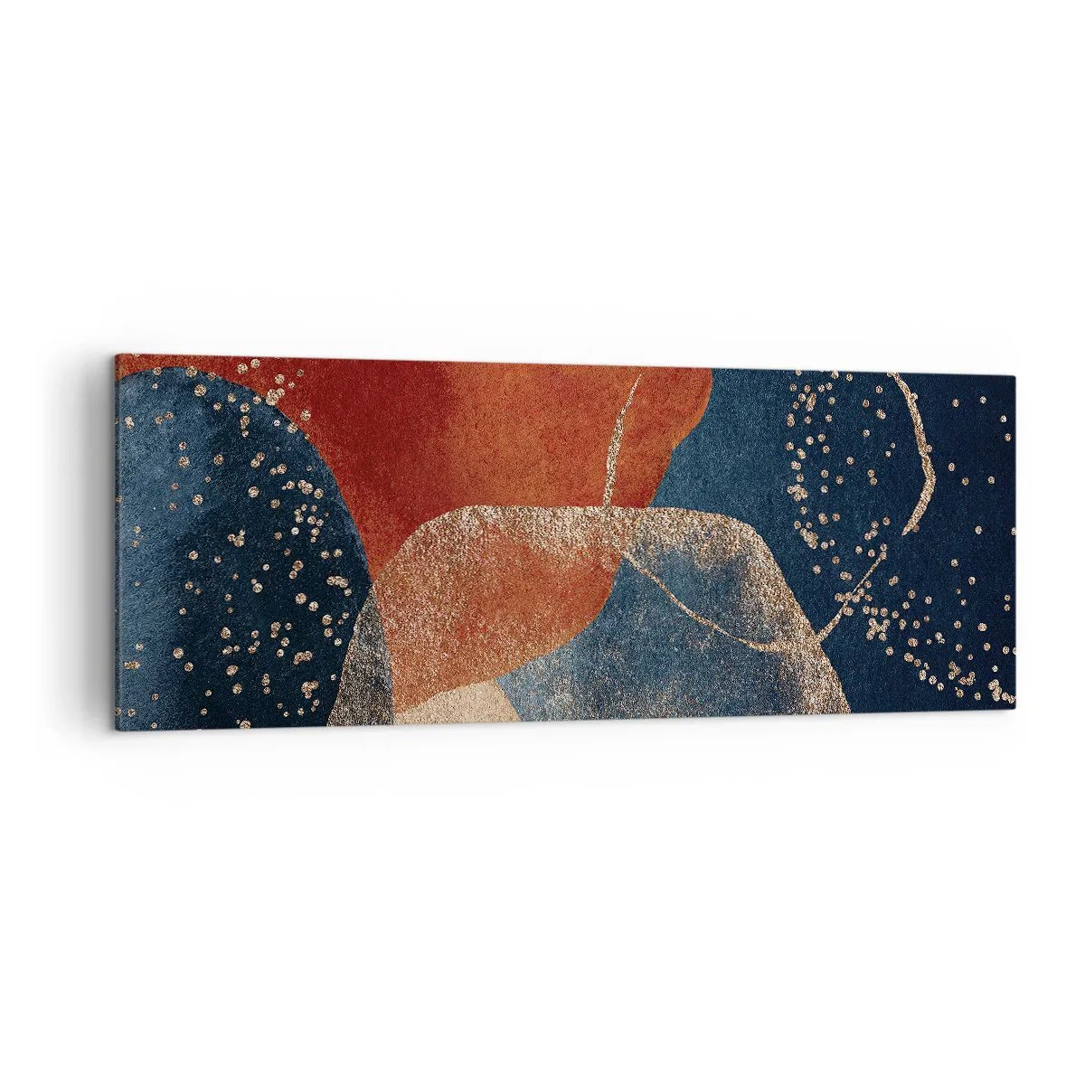 Quadro su tela - Stampe su Tela - Forme astratte nelle tonalità del rosso e del blu - 140x50cm - La leggerezza dell'essere - Decorazione murale moderna per soggiorno e camera da letto ARTTOR