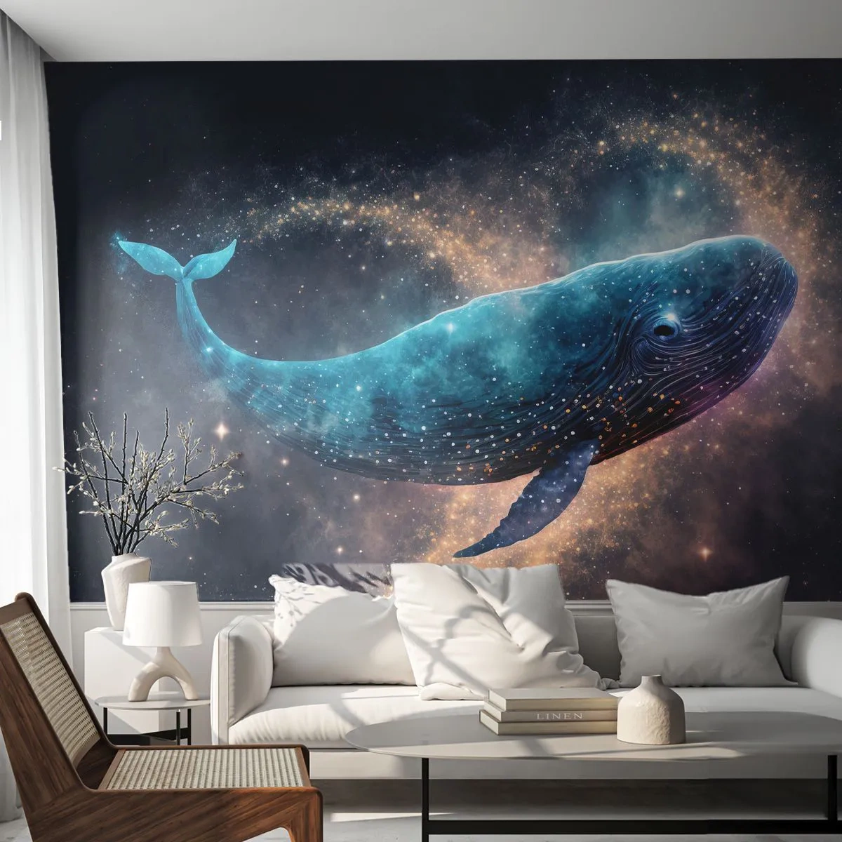 Fotomurali Autoadesivo Deluxe Sticker - Esiste un mondo... - Balena, Magia, Fantastico - 250x175 cm