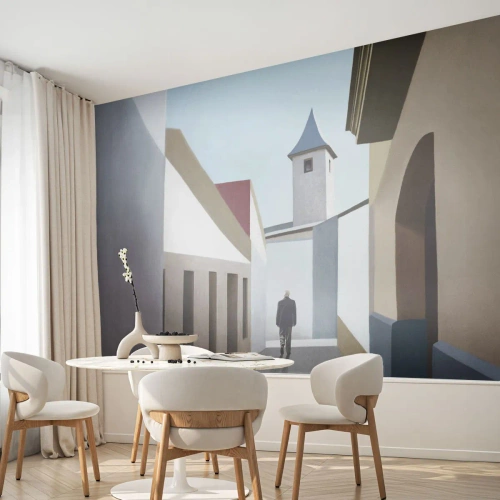 Fotomurali Autoadesivo Deluxe Sticker - Passeggiata assolata - Pastello, Edifici, Architettura - 450x315 cm