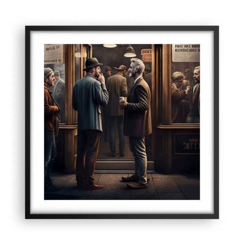 Poster in cornice nera - Il buon momento della giornata - 50x50 cm