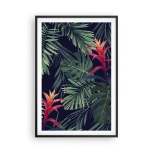 Poster in cornice nera - Fiammante nel verde - 61x91 cm