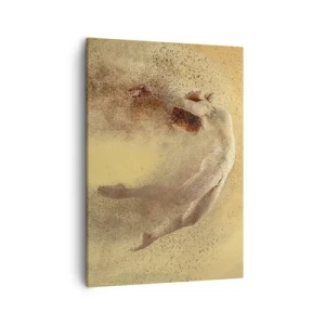 Quadro su tela - Stampe su Tela - Una figura in movimento dinamico con effetto di disintegrazione - 50x70cm - Nell'estasi della danza - Decorazione murale moderna per soggiorno e camera da letto ARTTOR