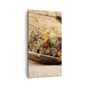 Quadro su tela - Stampe su Tela - Fiori colorati ed erbe odorose - 55x100 cm