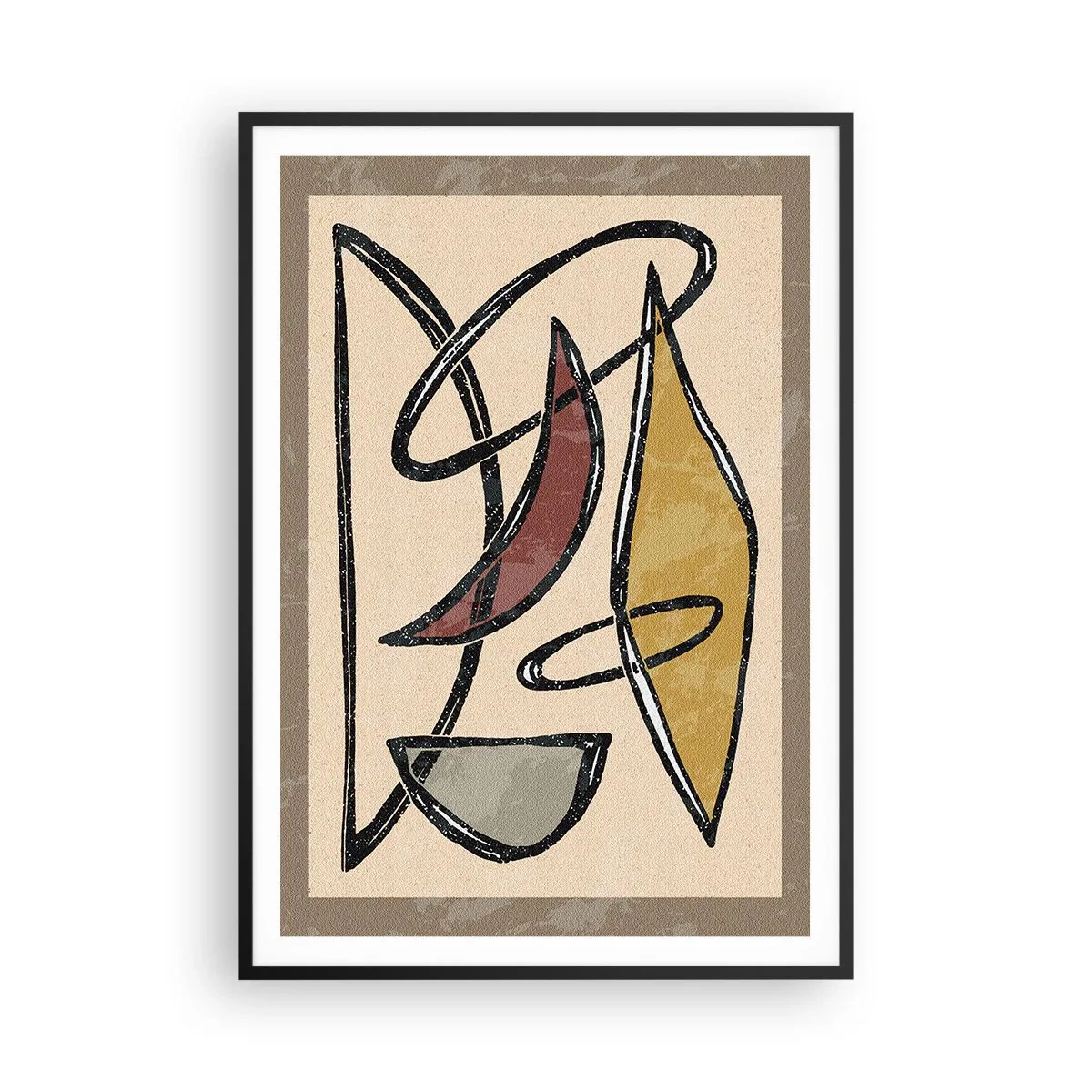 Poster in cornice nera - Composizione: archi e ovali - 70x100 cm