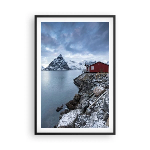 Poster in cornice nera - Rifugio scandinavo - 61x91 cm