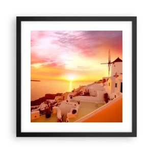 Poster in cornice nera - Sciogliersi nel bianco e nell'oro - 40x40 cm