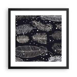 Poster in cornice nera - Pizzo piumato - 40x40 cm
