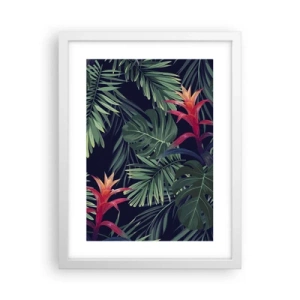 Poster in cornice bianca - Fiammante nel verde - 30x40 cm