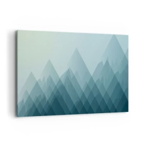 Quadro su tela - Stampe su Tela - Grafica minimalista di montagna nei toni del blu - 120x80cm - Grande, più grande, massima - Decorazione murale moderna per soggiorno e camera da letto ARTTOR