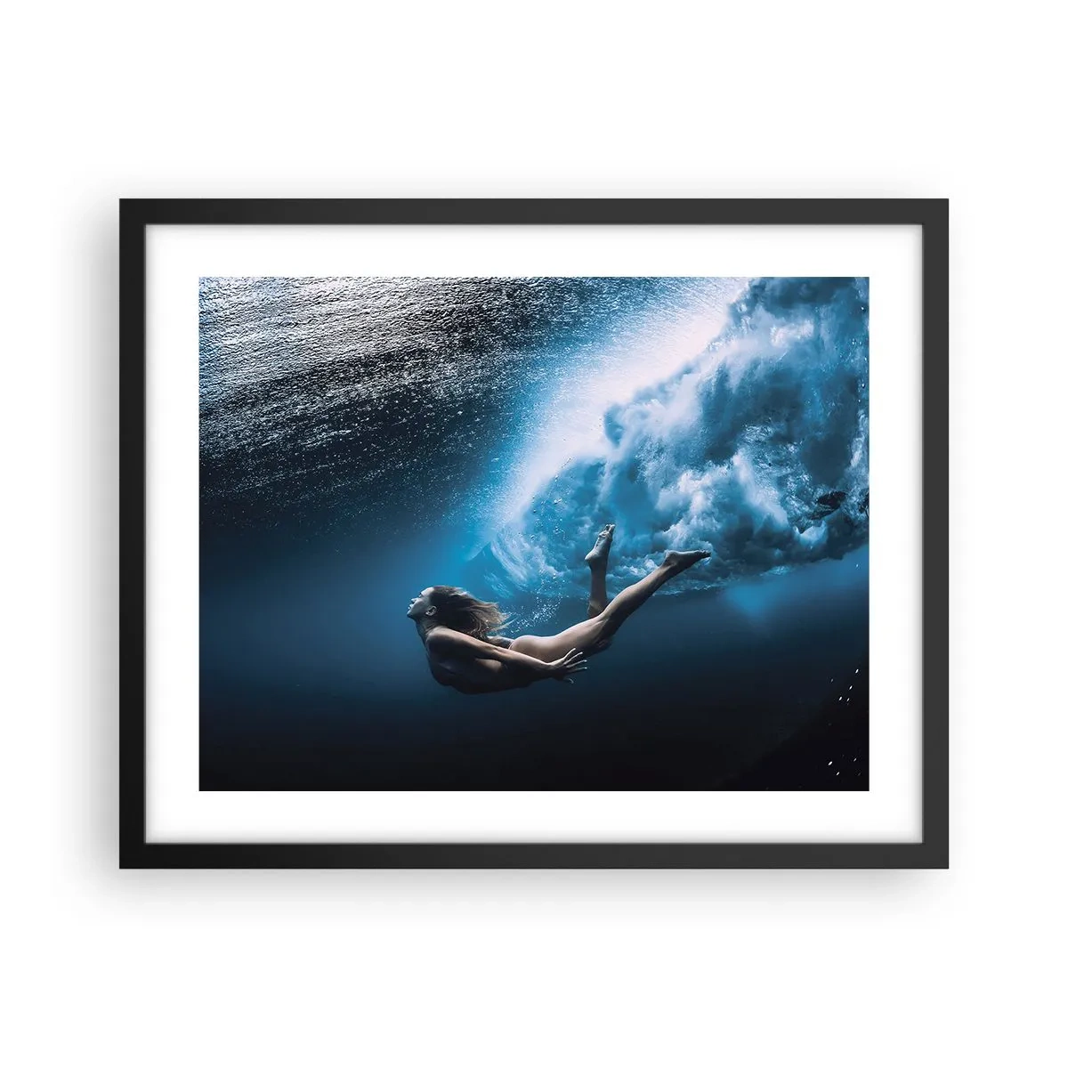 Poster in cornice nera - Moderna sirena - 50x40 cm