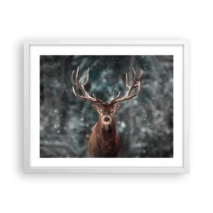 Poster in cornice bianca - Il re del bosco incoronato - 50x40 cm