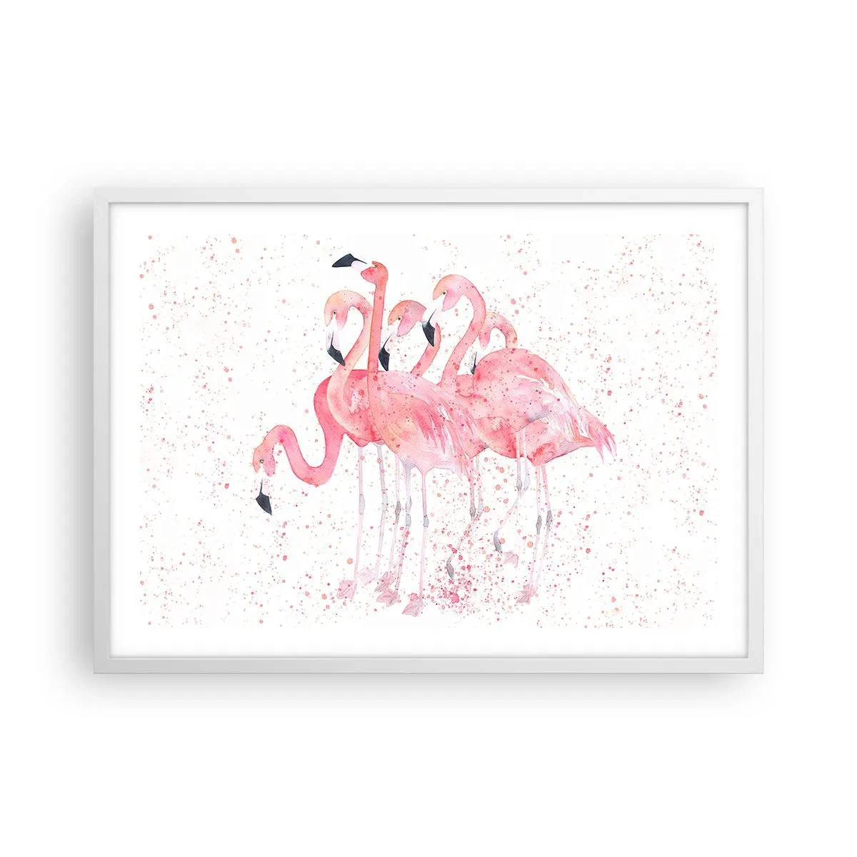 Poster in cornice bianca - Gruppo in rosa - 70x50 cm
