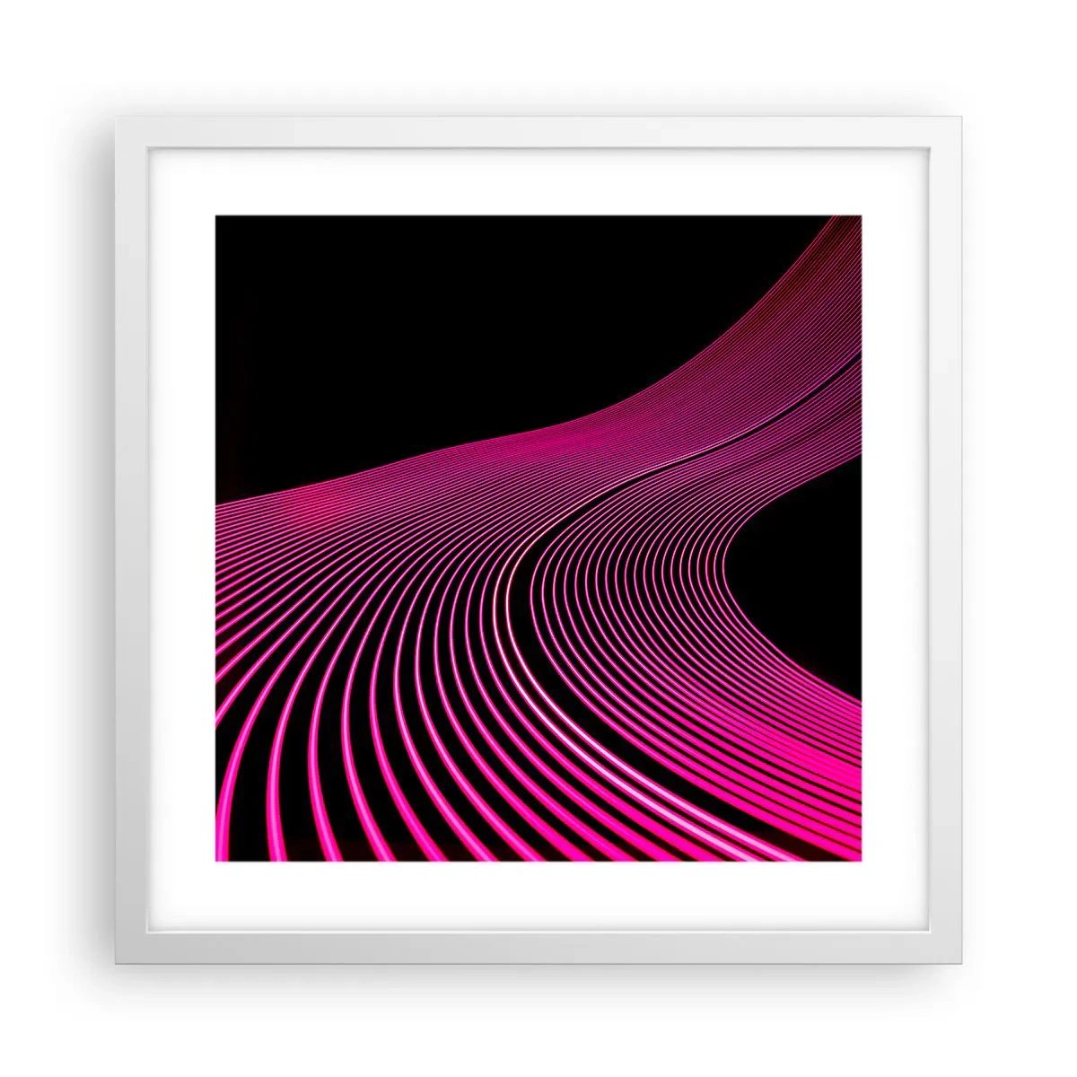 Poster in cornice bianca - Il viale della luce - 40x40 cm