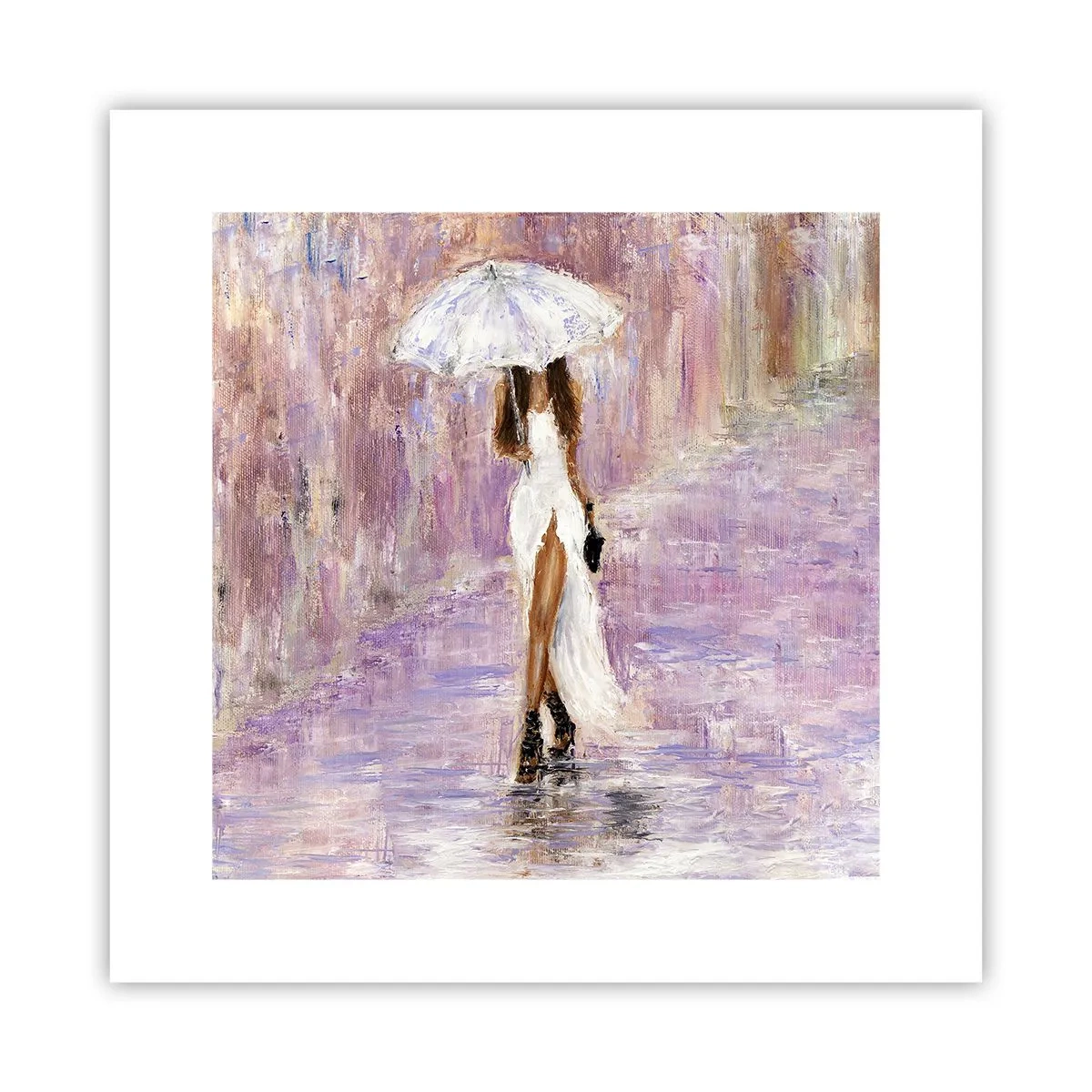 Poster - Nella pioggia lilla - 30x30 cm