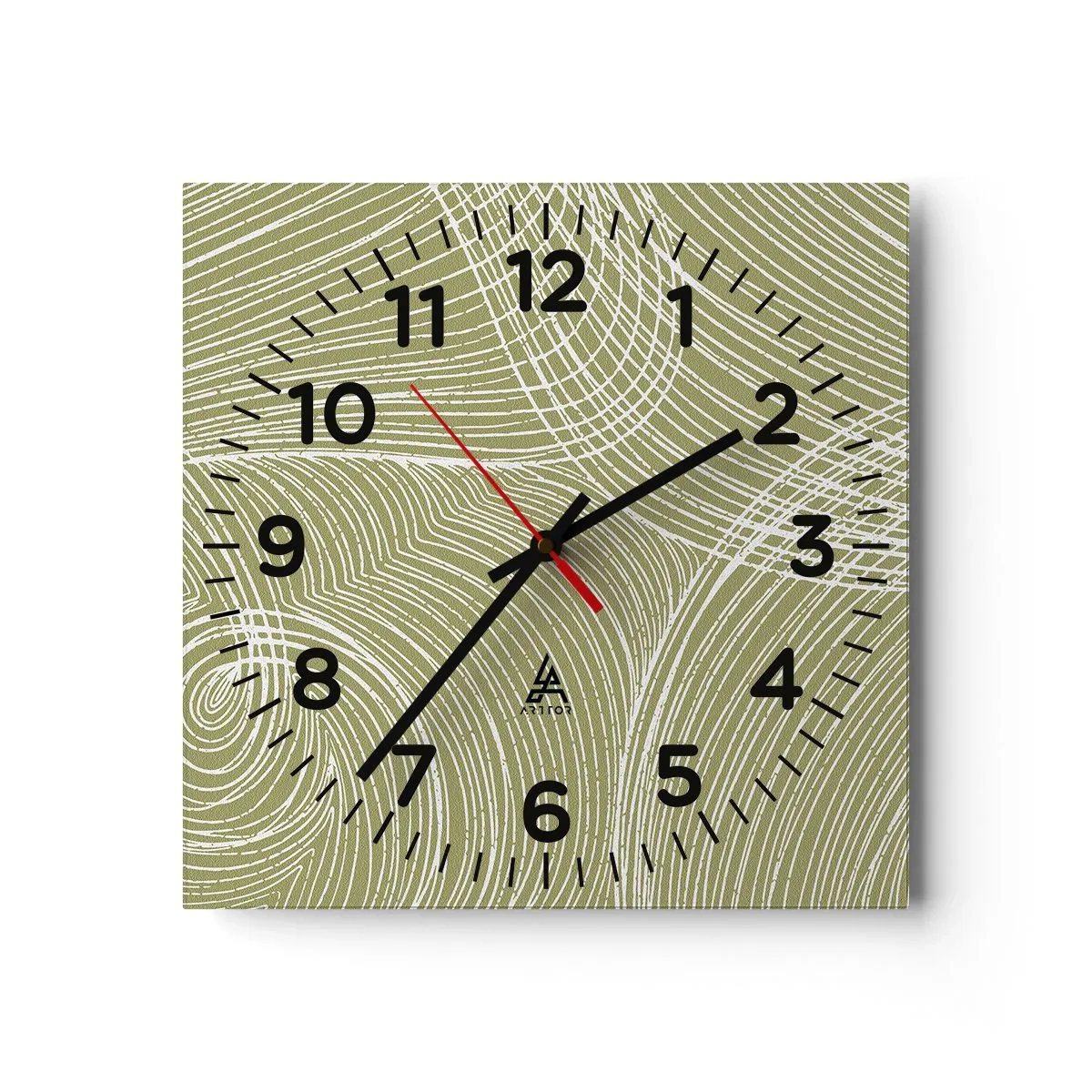 Orologio da parete - Orologio in Vetro - Astrazione intricata in bianco - 40x40 cm