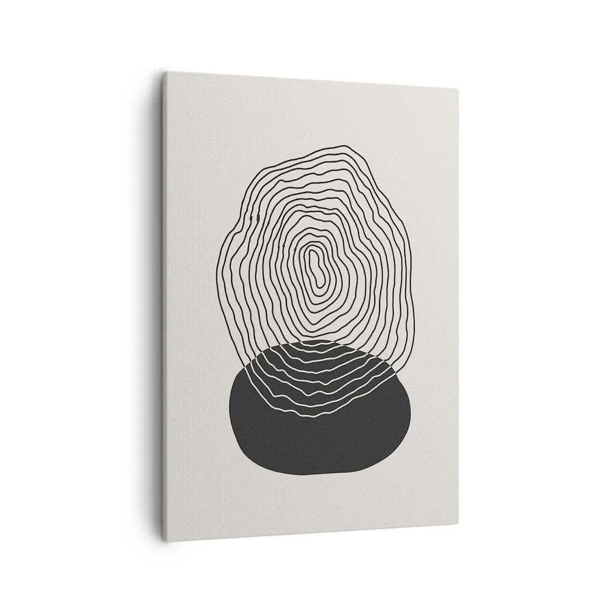 Quadro su tela - Stampe su Tela - Motivo astratto con linee e forme in bianco e nero - 50x70cm - Durata e vibrazione - Decorazione murale moderna per soggiorno e camera da letto ARTTOR