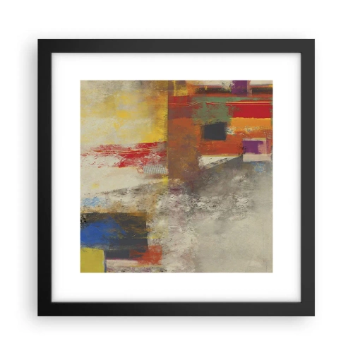 Poster in cornice nera - Geometria dei colori - 30x30 cm