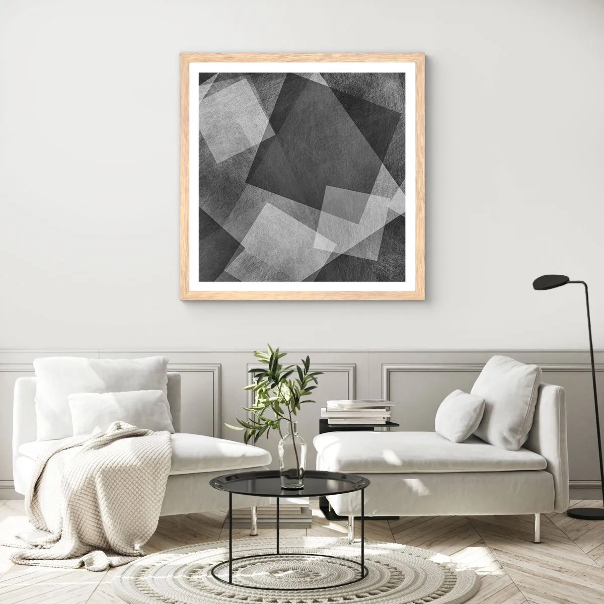 Poster in cornice rovere chiaro - Simbolo eterno di ordine e durata - 60x60 cm