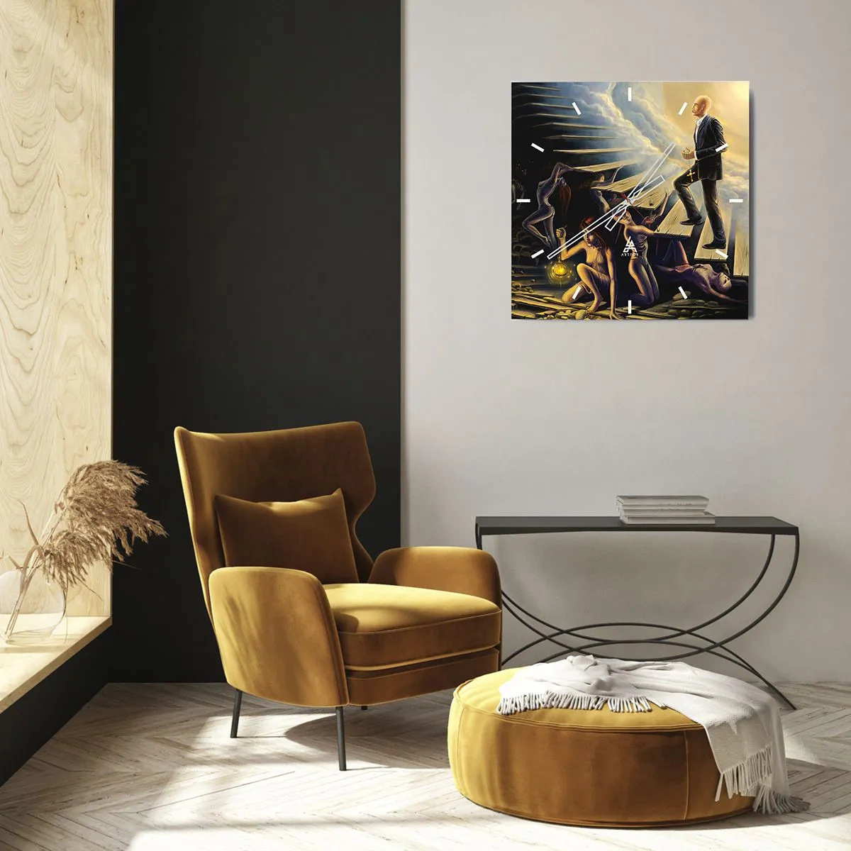 Orologio da parete - Orologio in Vetro - Viaggio dantesco verso la luce - 40x40 cm