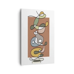 Quadro su tela - Stampe su Tela - Astrazione colorata con macchie e linee - 80x120cm - Un'astrazione da ridere - Decorazione murale moderna per soggiorno e camera da letto ARTTOR