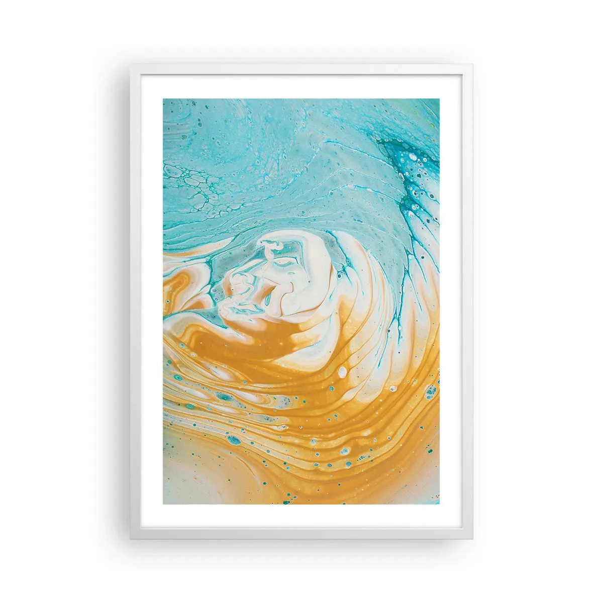 Poster in cornice bianca - Vortice pastello - 50x70 cm