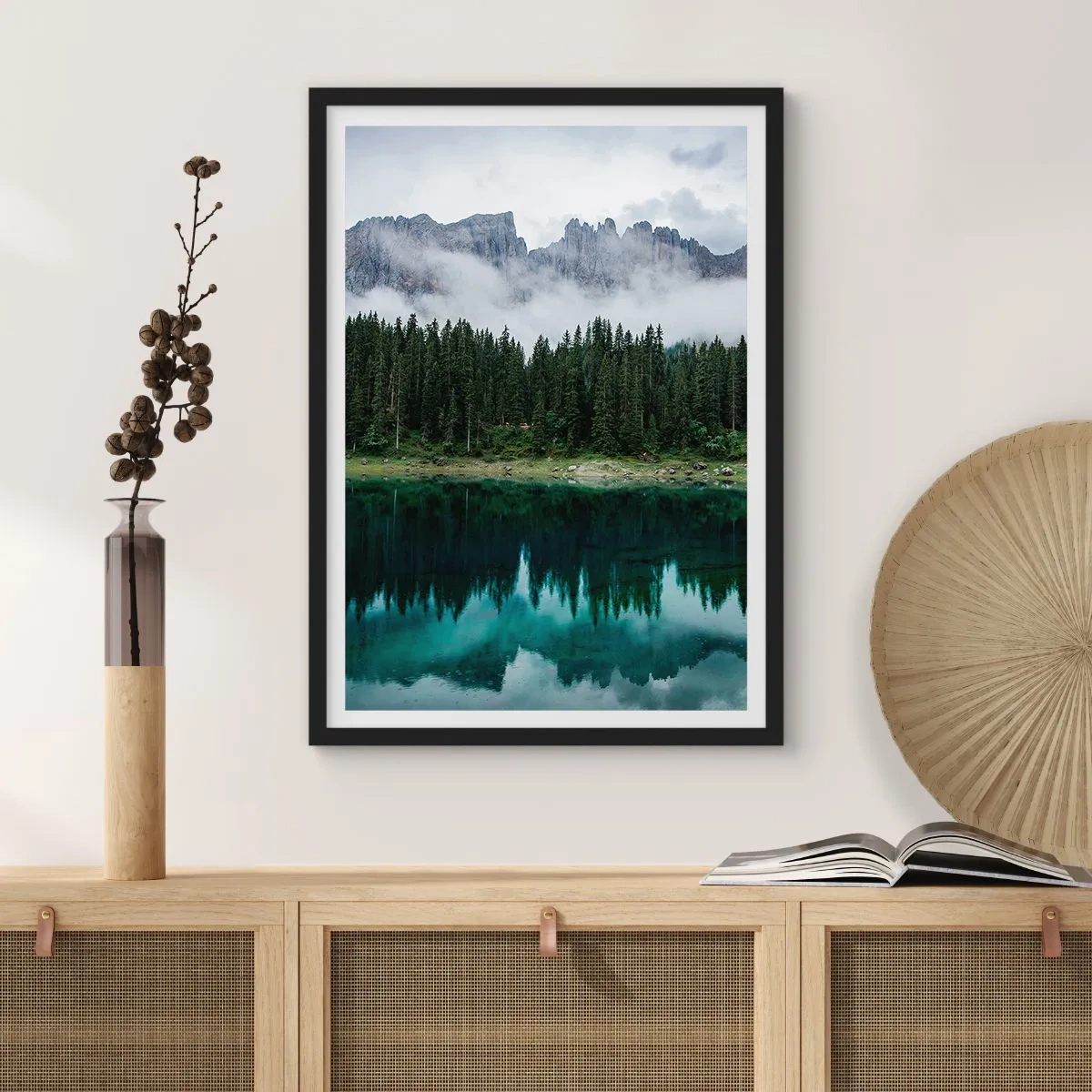 Poster in cornice nera - Silenzio, non svegliamo l'acqua che dorme... - 40x50 cm