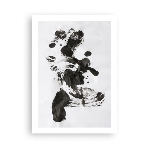 Poster - Astrazione in bianco e nero nello stile dell'espressionismo - 50x70cm - C'è un senso nella follia? - Decorazione murale moderna per soggiorno e camera da letto ARTTOR