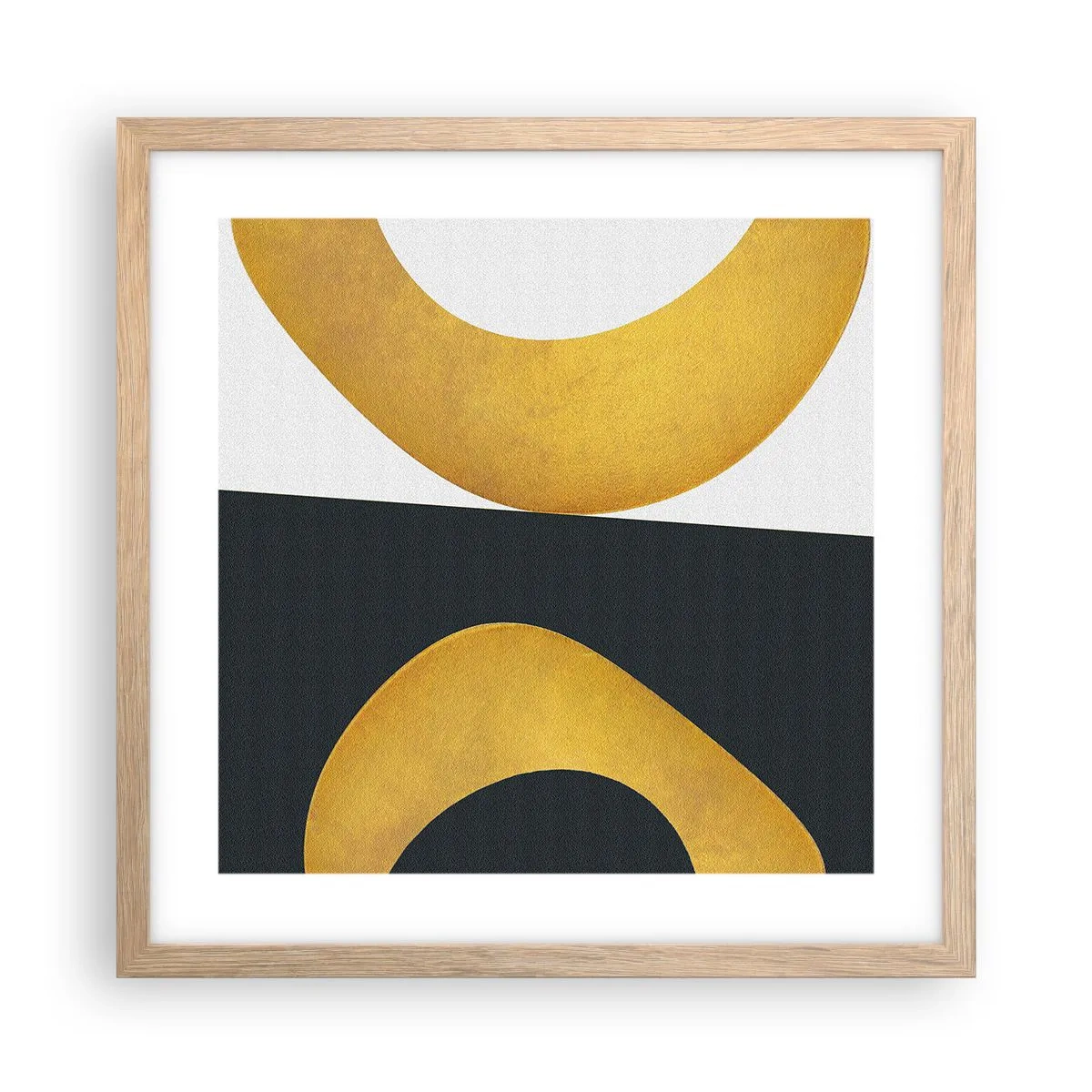 Poster in cornice rovere chiaro - Iniziamo dall'oro - 40x40 cm