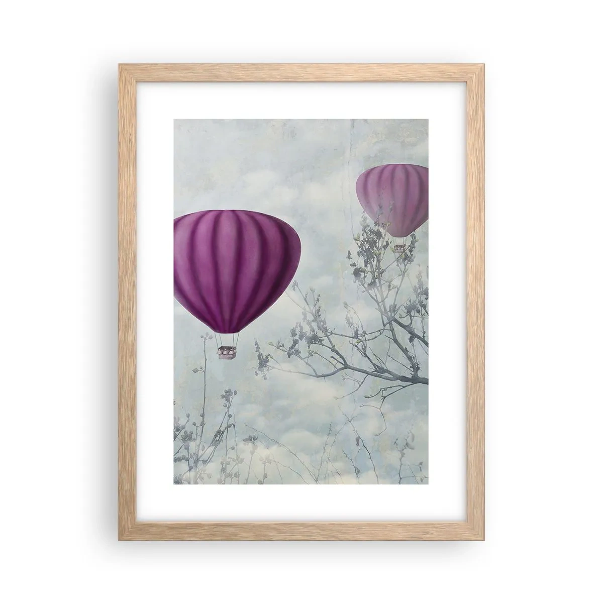 Poster in cornice rovere chiaro - Come navi nel cielo - 30x40 cm