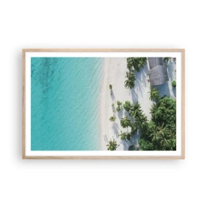 Poster in cornice rovere chiaro - Vacanze in paradiso - 91x61 cm