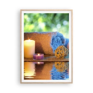 Poster in cornice rovere chiaro - Tempo per il corpo - 70x100 cm