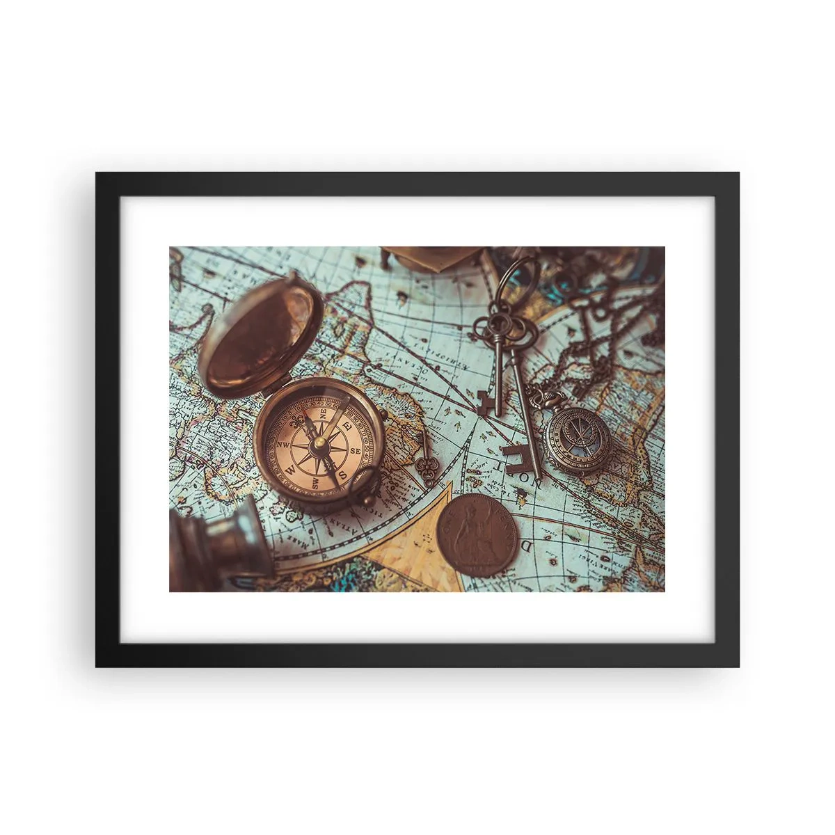 Poster in cornice nera - Per il cercatore di avventure - 40x30 cm