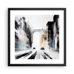 Poster in cornice nera - Studio di città: architettura e movimento - 40x40 cm