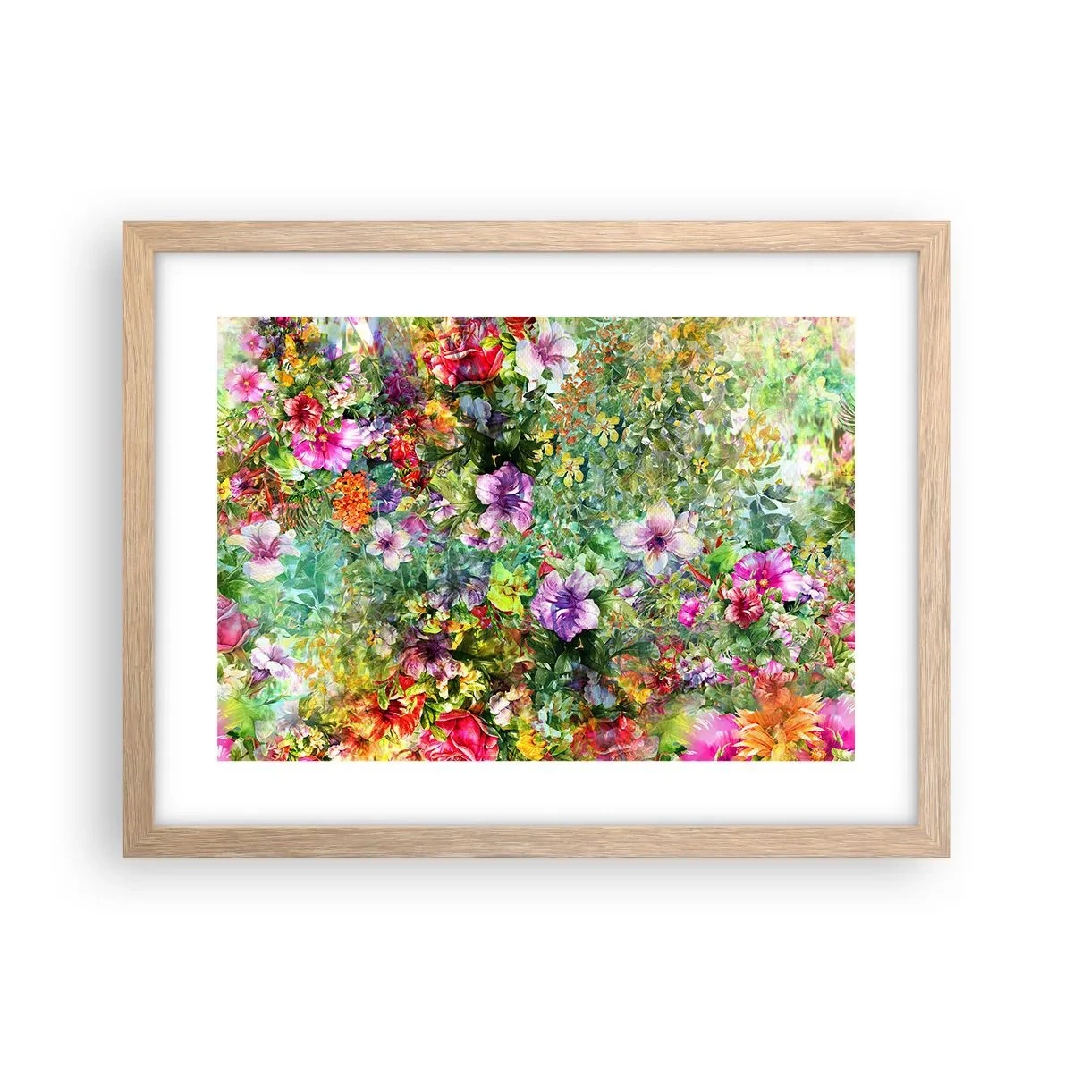 Poster in cornice rovere chiaro - Perdersi nei fiori - 40x30 cm