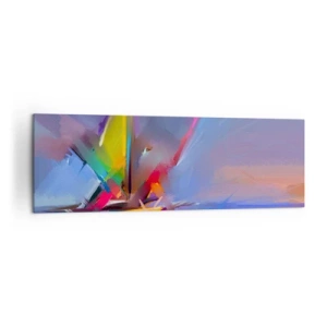 Quadro su tela - Stampe su Tela - Composizione astratta con colori intensi - 160x50cm - Eliche come un uccello - Decorazione murale moderna per soggiorno e camera da letto ARTTOR
