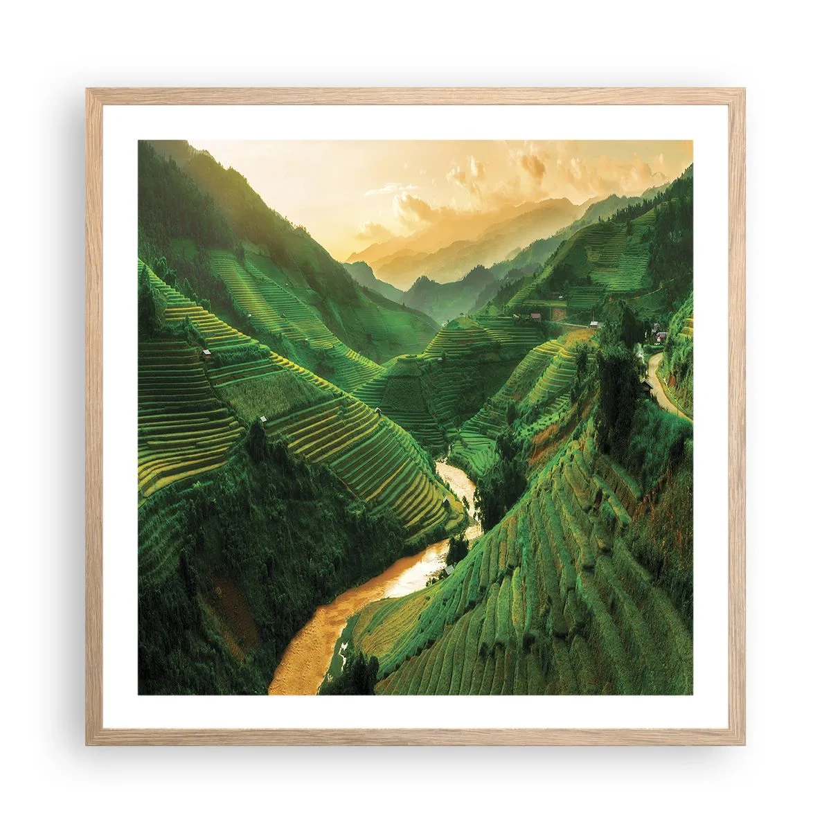 Poster in cornice rovere chiaro - Valle del Vietnam - 60x60 cm