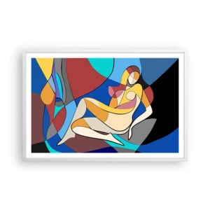 Poster in cornice bianca - Nudo cubista - 91x61 cm