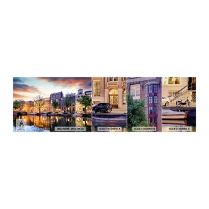 Campione di Fotomurale Premium Canvas - Bellezza olandese riservata e tranquilla - Città, Architettura, Amsterdam - 100x30 cm