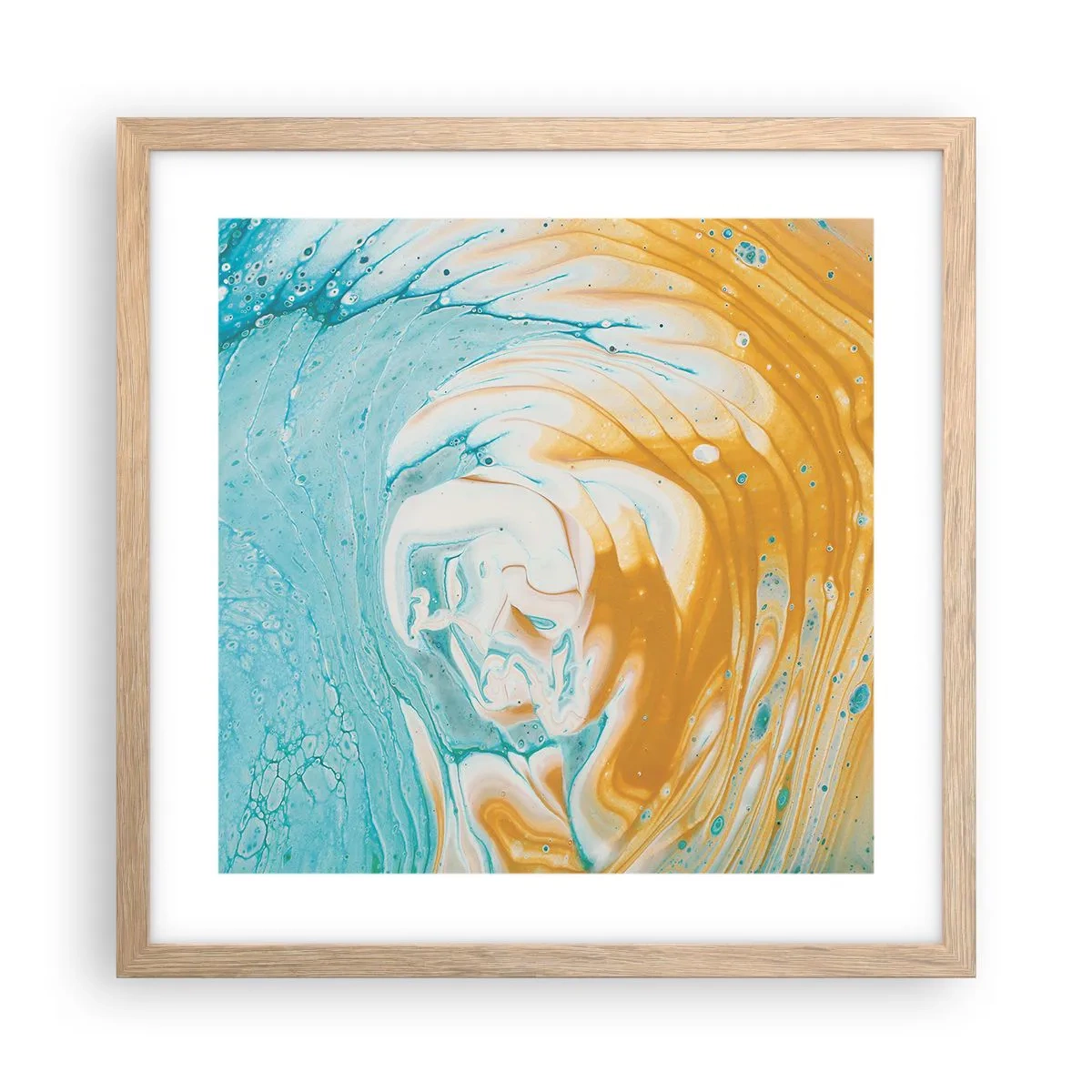 Poster in cornice rovere chiaro - Vortice pastello - 40x40 cm