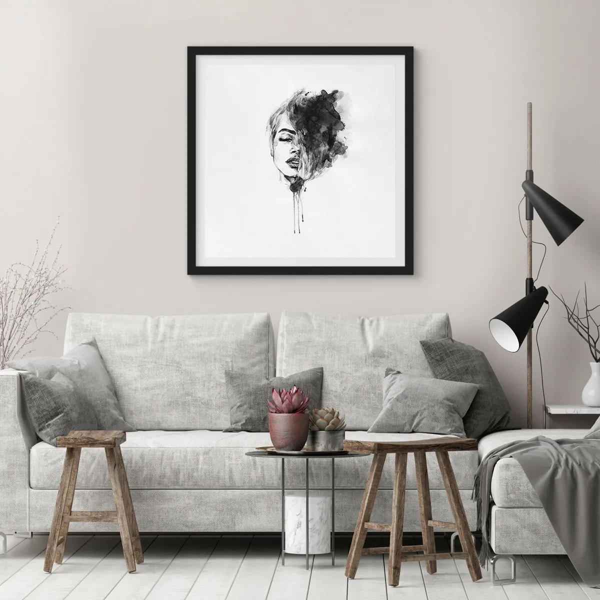 Poster in cornice nera - Cosa sogna la ragazza - 50x50 cm