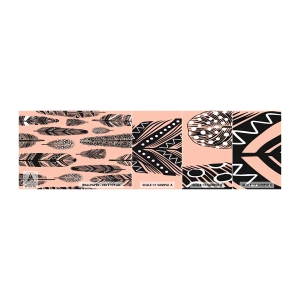 Campione di Fotomurale Adesivo Deluxe Sticker - Collezione indiana - Astrazione, Piume, Boho - 100x30 cm