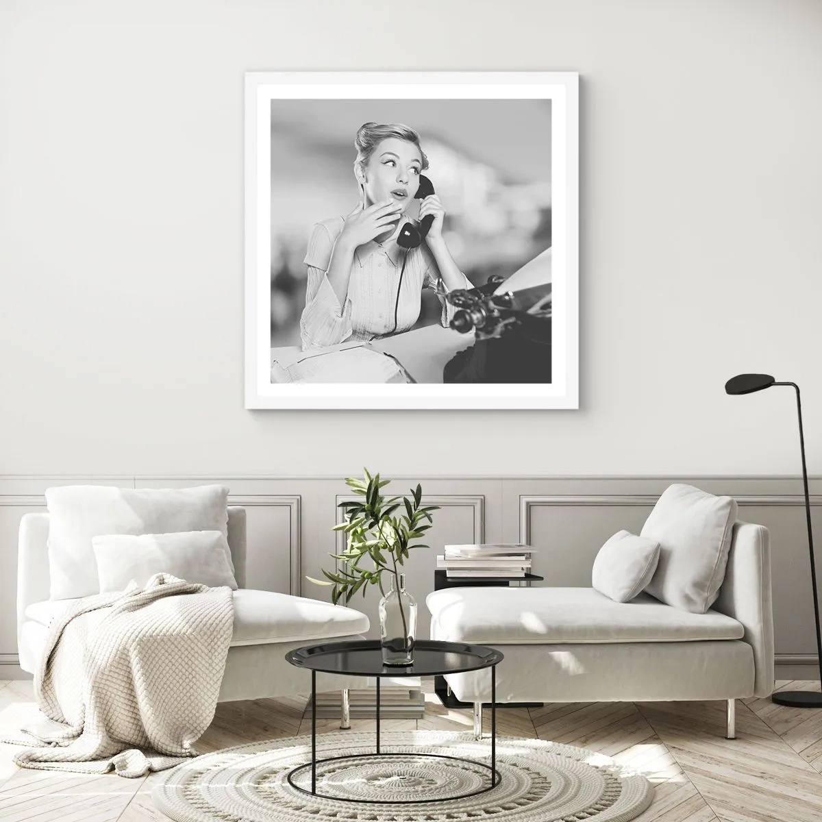 Poster in cornice bianca - Salve, qui gli anni '50 - 50x50 cm