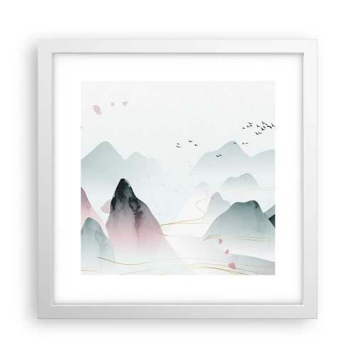 Poster in cornice bianca - Oltre le cime - 30x30 cm